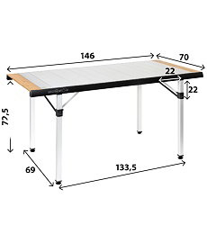 Stůl campingový BRUNNER QUADRA TROPIC ADJUSTAR 6 Uni