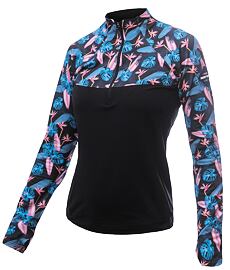 Mikina SENSOR COOLMAX THERMO MIKINA ZIP W Lady, čierna/floral