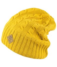 Czapka KAMA KNITTED MERINO HAT A107 Uni, żółta