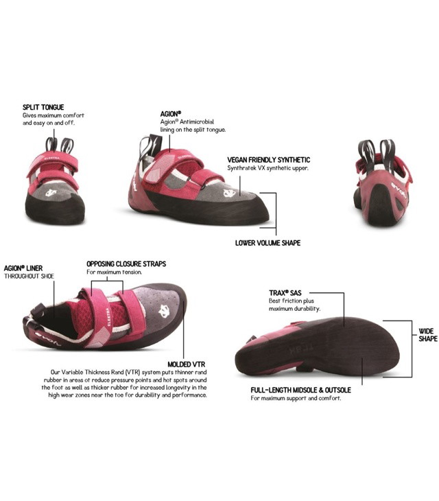 Lezečky EVOLV ELECTRA  GREY/MERLOT