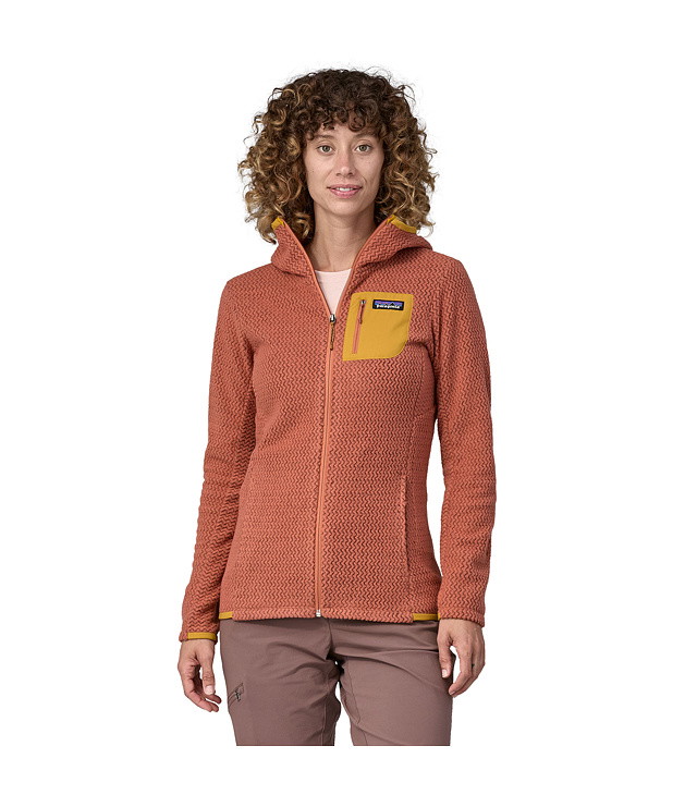 Mikina PATAGONIA W R1 AIR FULL-ZIP HOODY Lady, burl red