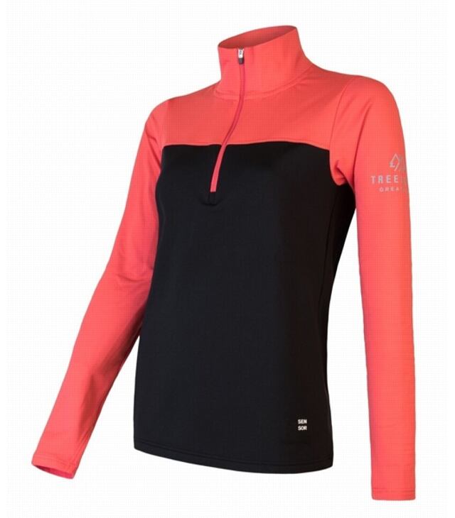 Bluza SENSOR COOLMAX THERMO SWEATSHIRT ZIP W Lady, kolor czarny/koralowy