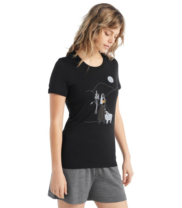 Tričko ICEBREAKER W TECH LITE II SS TEE THE RAM HERDER Lady, black