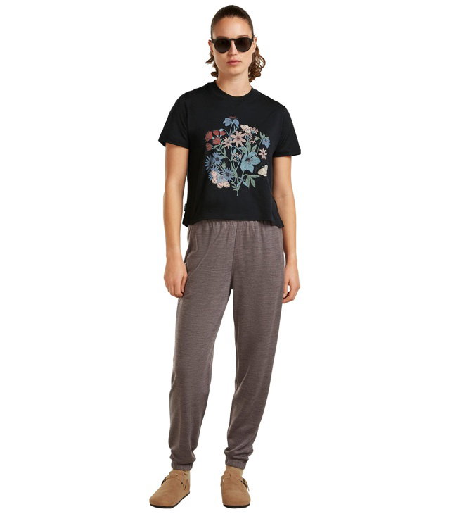 Dámské tričko ICEBREAKER W MER 150 TECH LITE SS CROP TEE NZ FLORA