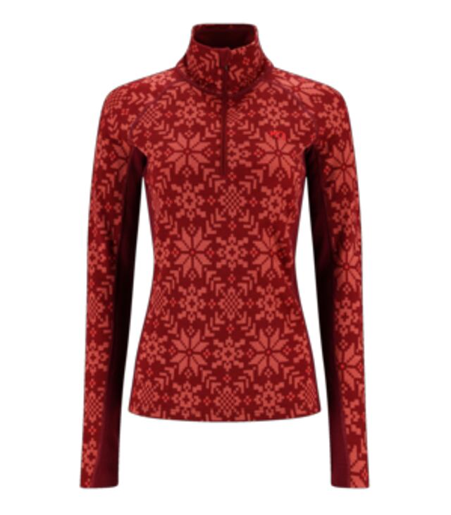 Tričko KARI TRAA EDITH HALF ZIP Lady, rouge