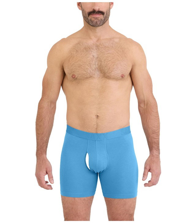 Boxerky SAXX DROPTEMP COOLING COTTON BOXER BRIEF FLY, parisian blue