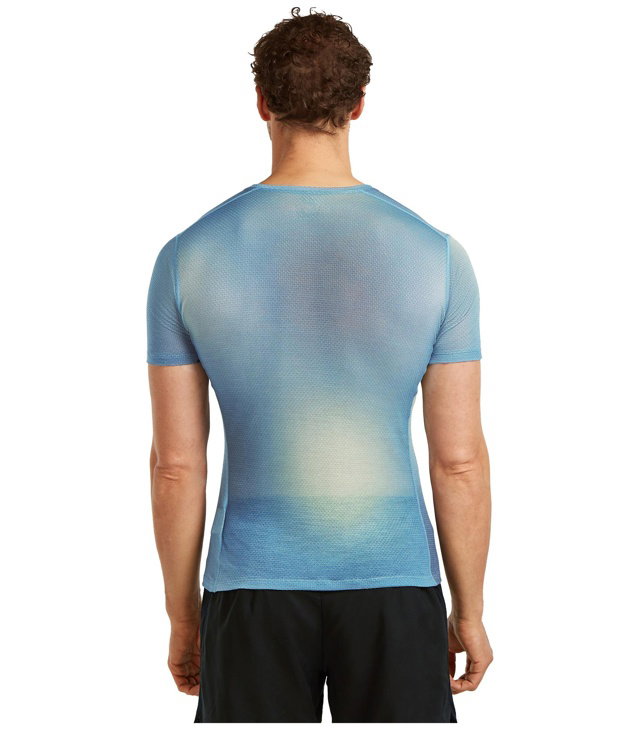 Pánské tričko ICEBREAKER M MER 75 COOL-LITE FEATHER SS CREWE AOP