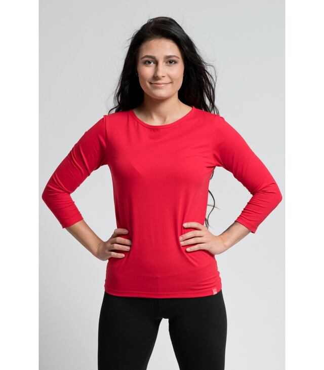 Tricou CITYZEN TRIOU DAMĂ BUMBAC CU MÂNECĂ 3/4 Lady, roșu
