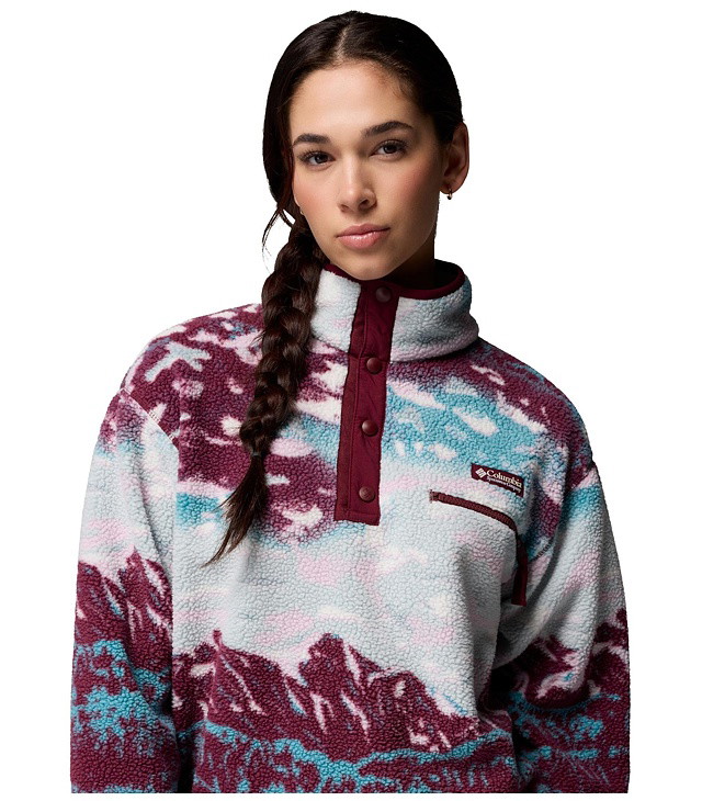 COLUMBIA HELVETIA II PRINTED CROPPED HALF SNAP női pulóver