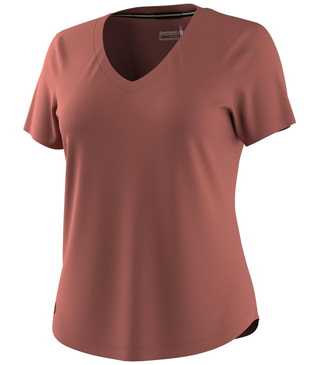 Dámské tričko SMARTWOOL W ACTIVE ULTRALITE V-NECK SHORT SL