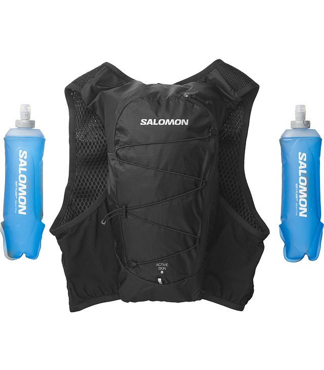 Plecak SALOMON ACTIVE SKIN 8 WITH FLASKS Uni, black/black