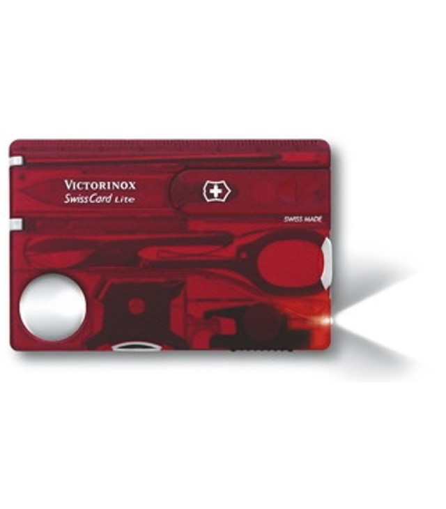 VICTORINOX SWISSCARD LITE 0.7300.T RUBY TRANSL./LED kés