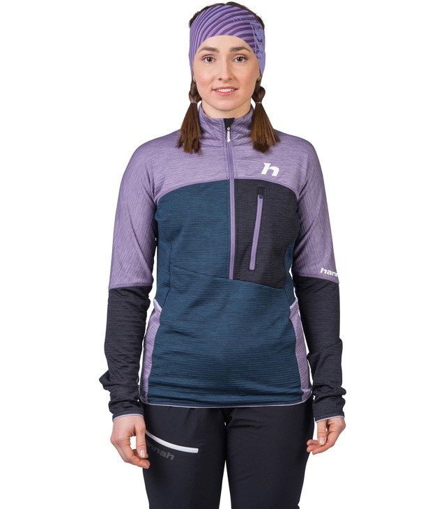 Ženski sweatshirt HANNAH MEDA HZ, lavender siva/slojevita sea mel