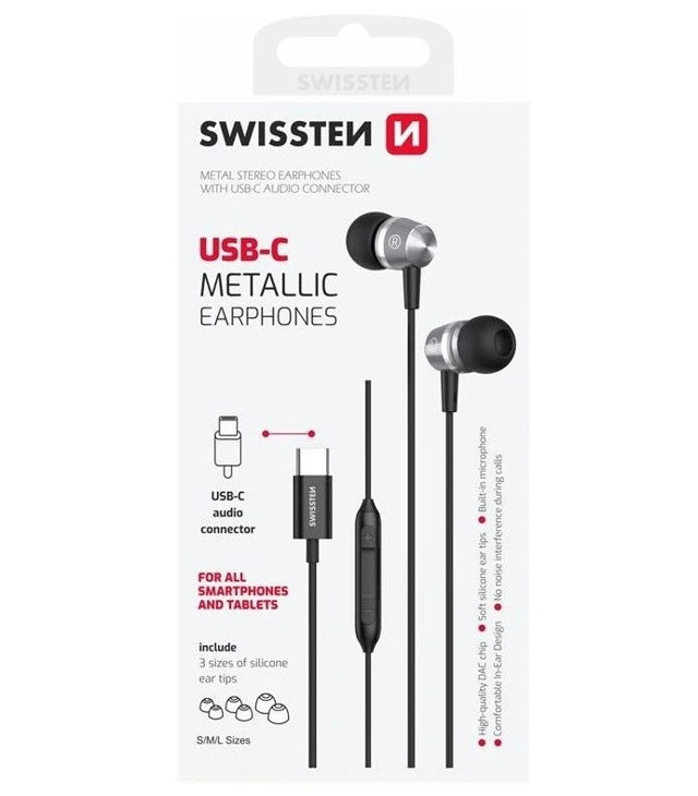 Swissten USB-C METALLIC Uni FEJHALLGATÓ