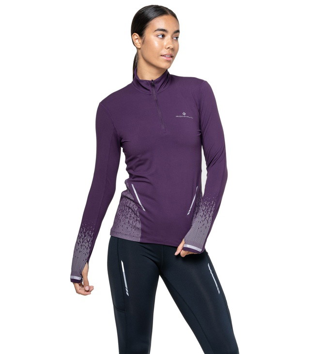 Tričko - dlouhý rukáv RONHILL W TECH REFLECT 1/2 ZIP Lady