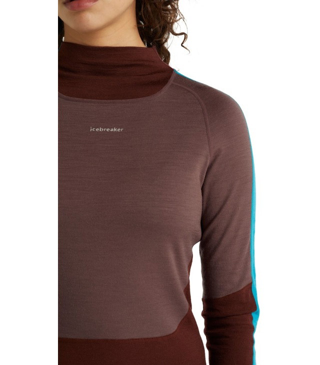 Triko dlouhý rukáv ICEBREAKER W 200 SONE LS HIGH NECK Lady, mink/espresso/arctic t/cb