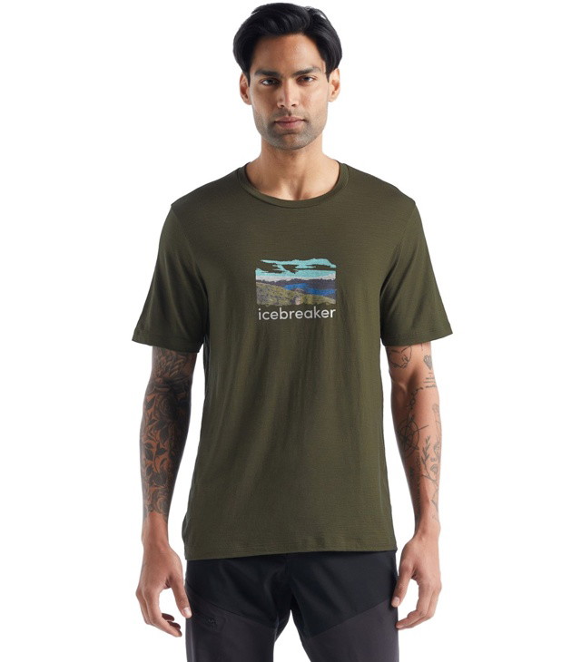 Tričko ICEBREAKER M TECH LITE II SS TEE TRAILHEAD Man, loden