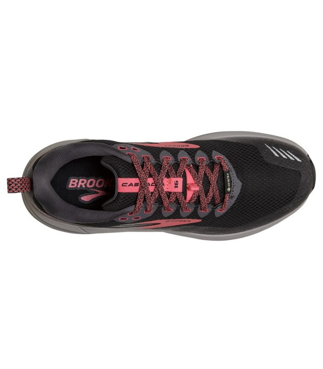 Dámské běžecké boty BROOKS CASCADIA 16 GTX, black/blackened pearl/coral
