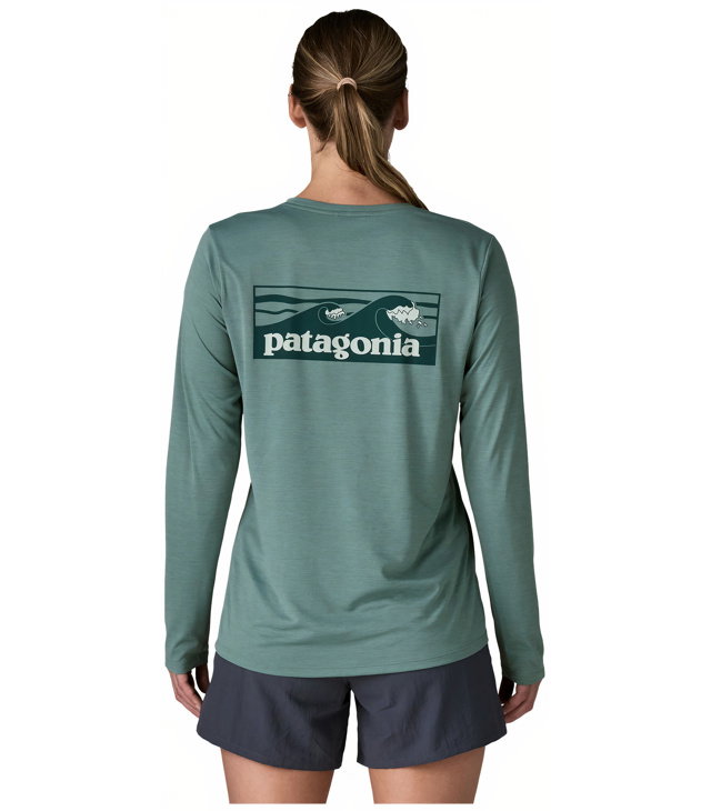Дамска тениска PATAGONIA W L/S CAP COOL DAILY SHIRT-BOARDSHORT LO Lady, blue sage-light blue sage x-