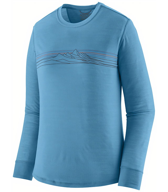 Dámské tričko PATAGONIA W L/S CAP COOL MERINO BLEND GRAPHIC SHRT