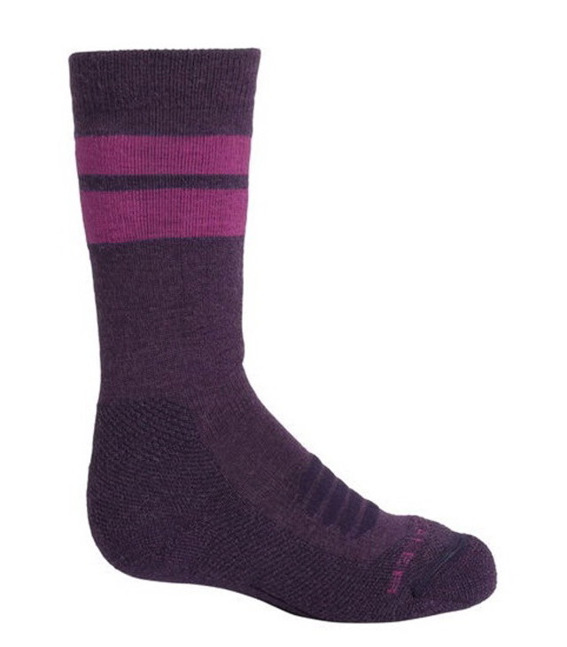 Ponožky ICEBREAKER K SKI MEDIUM OTC STRIPE Kids, lotus/mystic