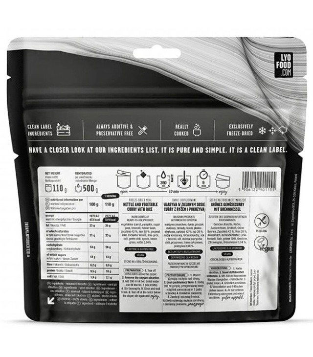 Výživa LYO CURRY S KOPŘIVOU  SEAN VILLANUEVA 500G