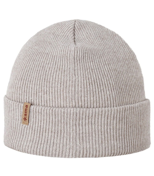 Čepice KAMA PLETENÁ MERINO ČEPICE A190 Uni, béžová