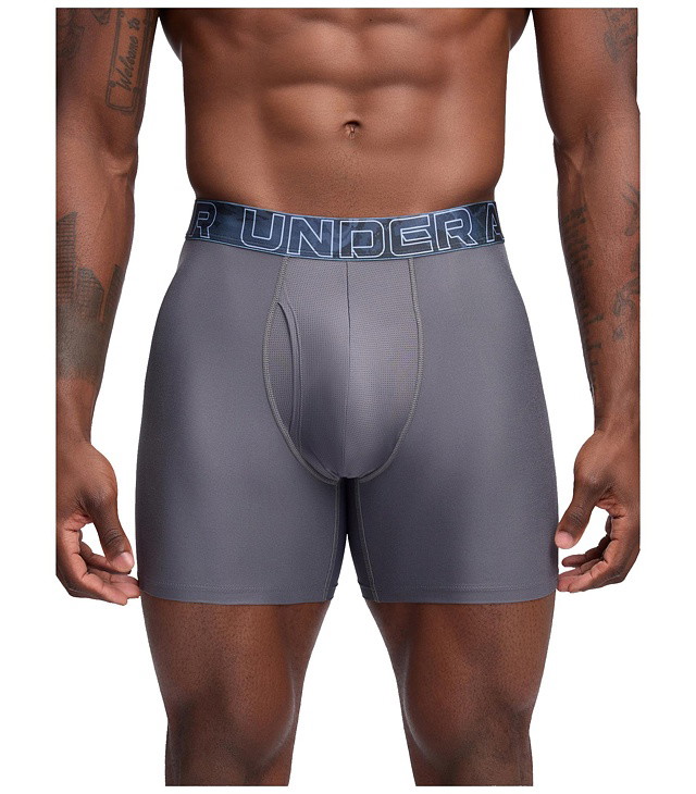 Boxerky UNDER ARMOUR PERF TECH 6IN 1PK-GRY Man