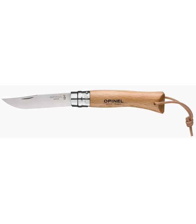 Cuțit OPINEL VRI N07 INOX + CUREA PIELE, lemn natural