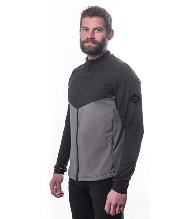Mikina SENSOR COOLMAX THERMO MIKINA CELOZIP M Man, steel gray/černá