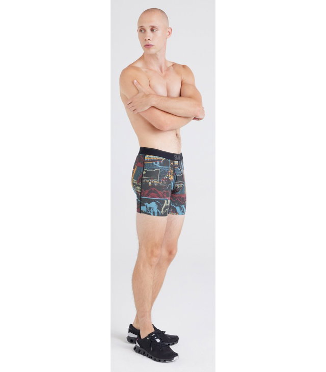 Bokserki SAXX QUEST QDM BOXER BRIEF FLY Man, light and shadow-multi