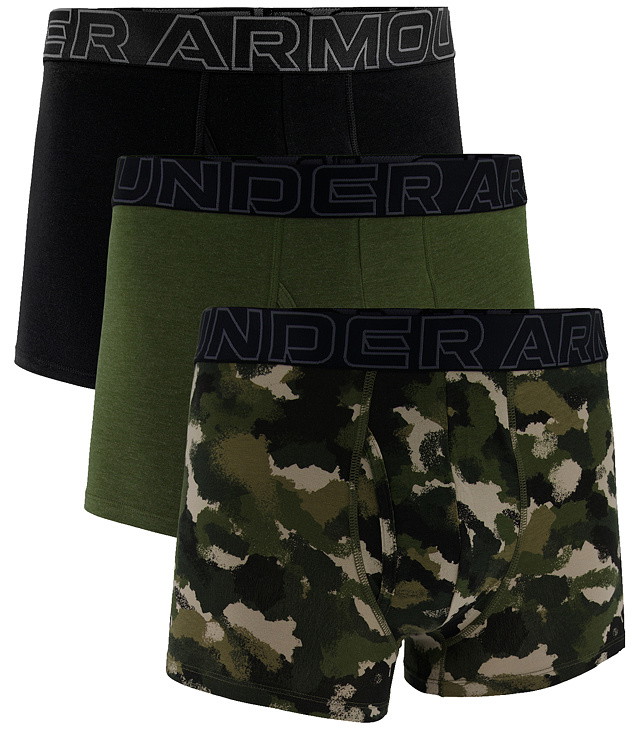 Boxerky UNDER ARMOUR PERF COTTON NOV 3IN-GRN
