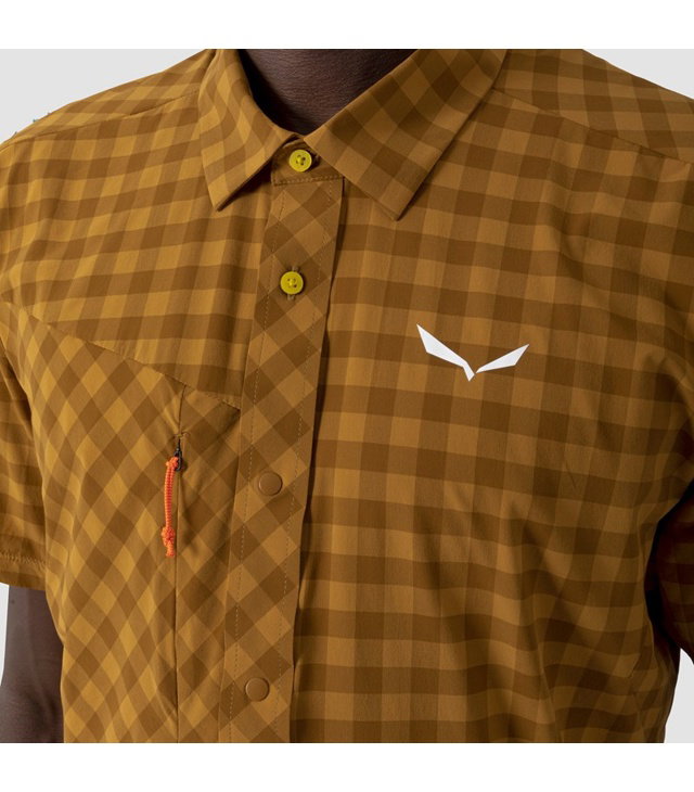 Tricou SALEWA PUEZ DRY M SS SHIRT Man, golden brown