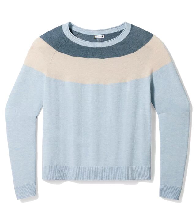 Pulover SMARTWOOL W EDGEWOOD COLORBLOCK CREW SWEATER Lady