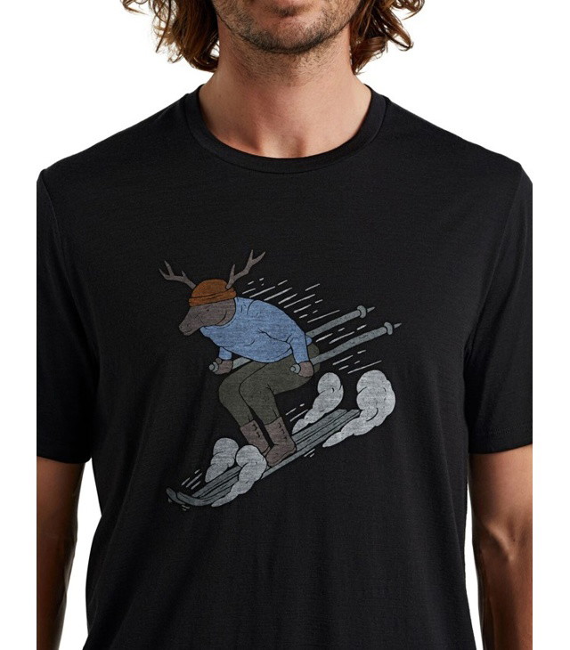 Tričko - krátký rukáv ICEBREAKER M TECH LITE II SS TEE SKI RIDER Man, black