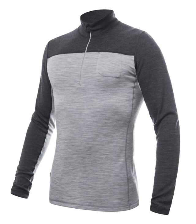 Koszulka - długi rękaw SENSOR MERINO BOLD T-SHIRT LONG SLEEVE ZIP M Męski