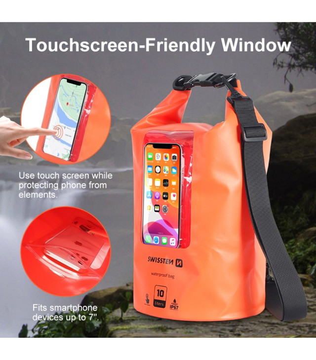 Vízálló Swissten VODOTĚSNÉ POUZDRO WATERPROOF 10L Uni, narancssárga tok
