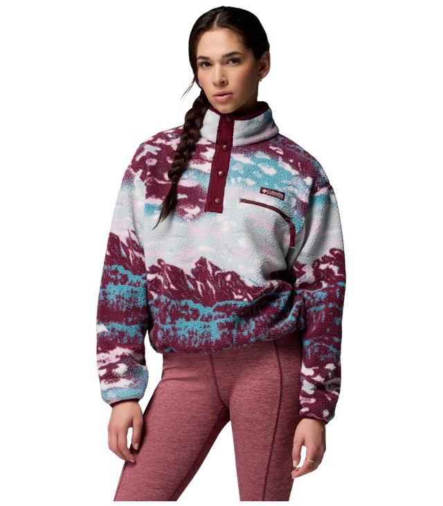 COLUMBIA HELVETIA II PRINTED CROPPED HALF SNAP női pulóver