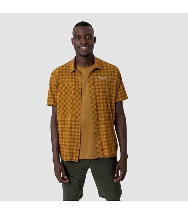 Tricou SALEWA PUEZ DRY M SS SHIRT Man, golden brown