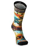 Ponožky SMARTWOOL W BIKE ZERO CUSHION CELESTIAL PRINT CREW Lady multicolor